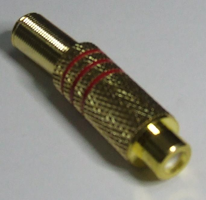PRESA RCA DORATA ANELLI ROSSI PRESA RCA DORATA ANELLI ROSSI