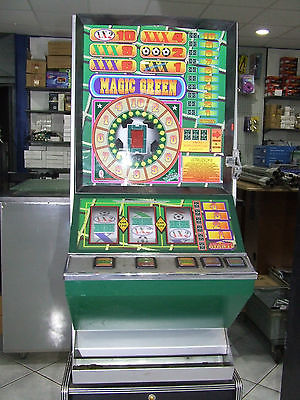 SLOT MACHINE MODELLO MAGIC GREEN ANNI 80 PERFETTAMENTE FUNZIONA