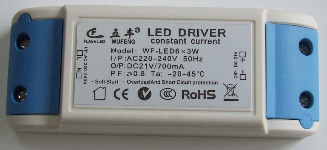 ALIMENTATORE DRIVER PER LED 6X3WATT