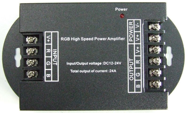 AMPLIFICATORE CENTRALINA PER STRIP RGB DC 12-24V 24AMPERE AMPLIFICATORE CENTRALINA PER STRIP RGB DC 12-24V 24AMPERE