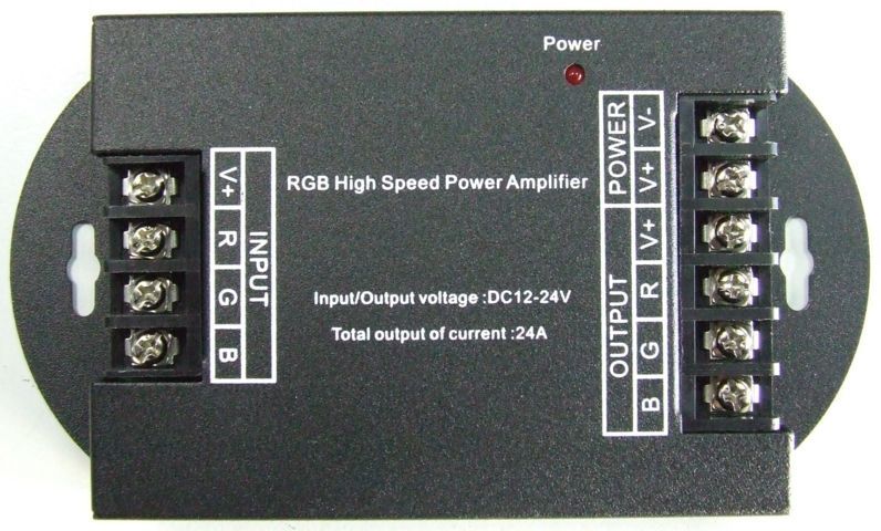 AMPLIFICATORE CENTRALINA PER STRIP RGB DC 12-24V 24AMPERE