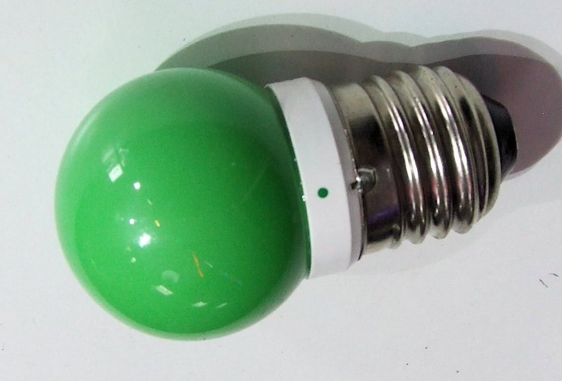 LAMPADA A SFERA LED COLORE VERDE COPPIA 2 WATT A 220V E27