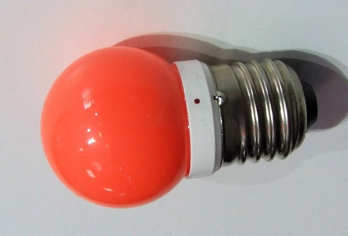 LAMPADA A SFERA LED COLORE ROSSO COPPIA 2 WATT A 220V E27