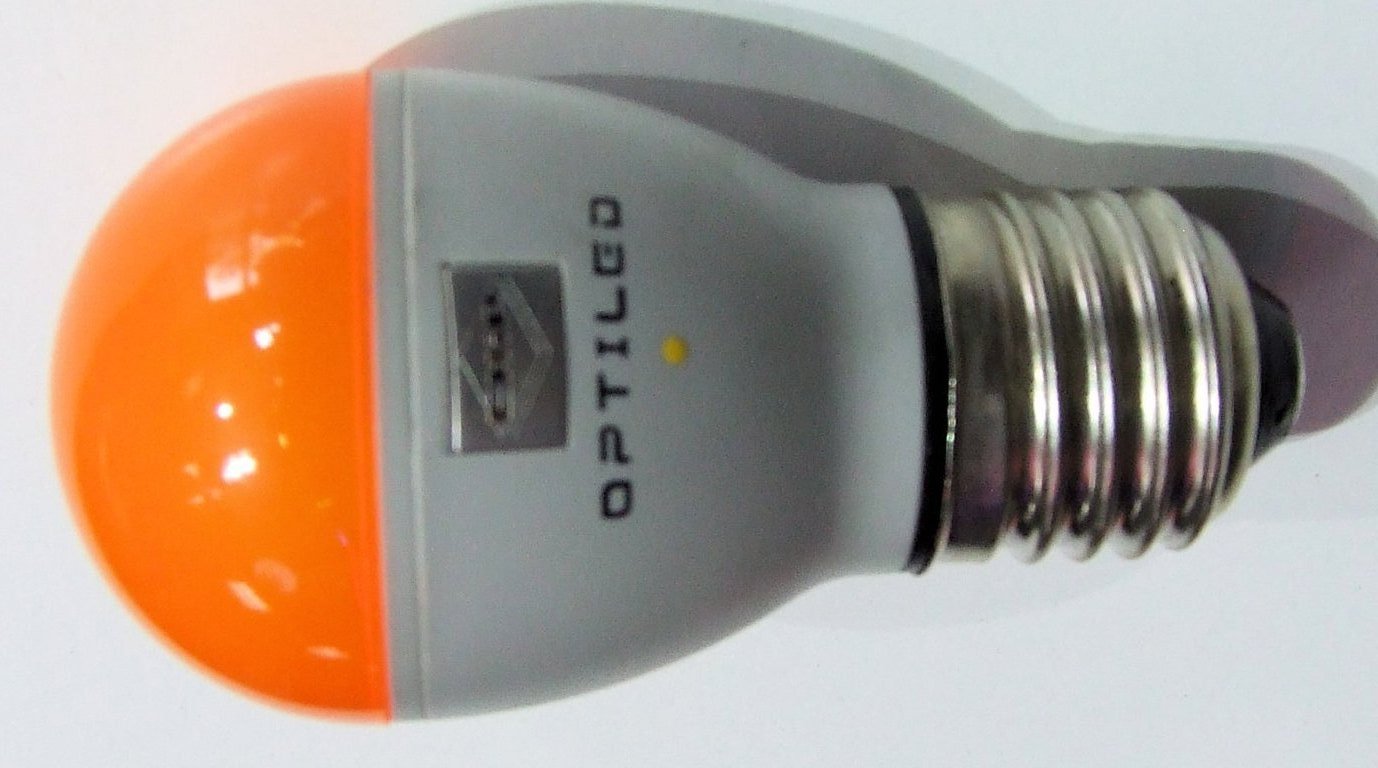 LAMPADA A SFERA LED COLORE ARANCIO COPPIA 2,5 WATT A 220V E27