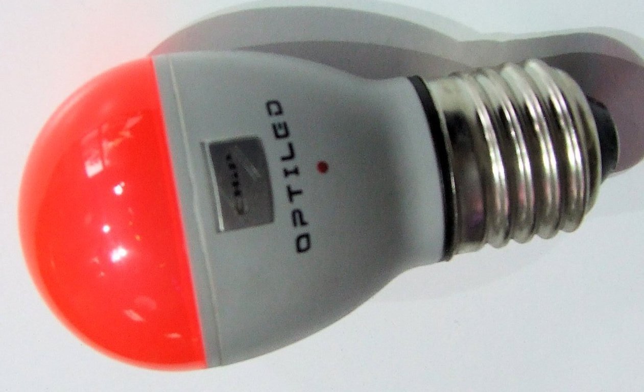 LAMPADA A SFERA LED COLORE ROSSO COPPIA2,5 WATT A 220V E27