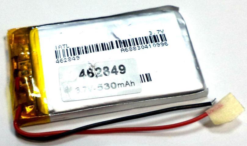 BATTERIA AI POLIMERI DI LITIO 27 X 47 X 4mm 3,7 VOLT 530mAh