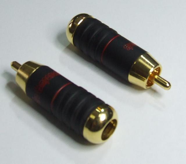 CONNETTORI RCA PROFESSIONALI CAVO 8mm ROSSO CON RULLI PRESSORI