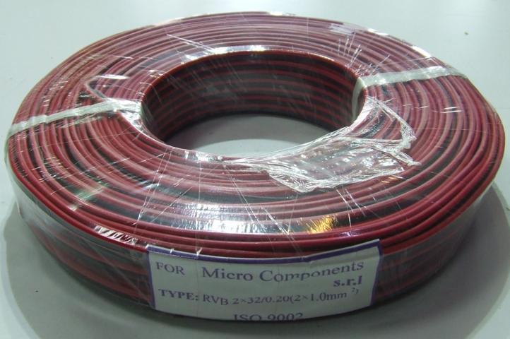 CABLE RED AND BLACK POLE SECTION 1mm