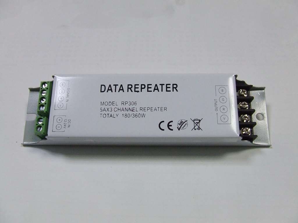 RGB AMPLIFICATORE DC 12V 24V 3 CANALI 5A MODEL RP306 RGB AMPLIFICATORE DC 12V 24V 3 CANALI 5A MODEL RP306