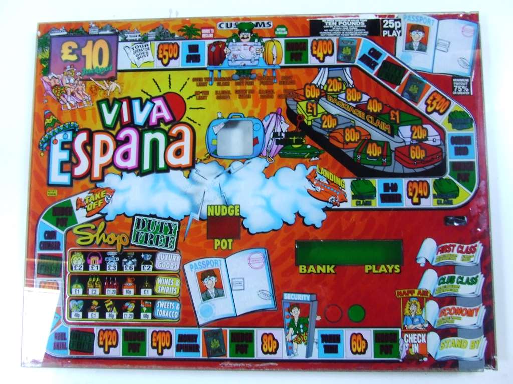 VIVA ESPANA SLOT MACHINE VETRO RICAMBIO ORIGINALE USATO