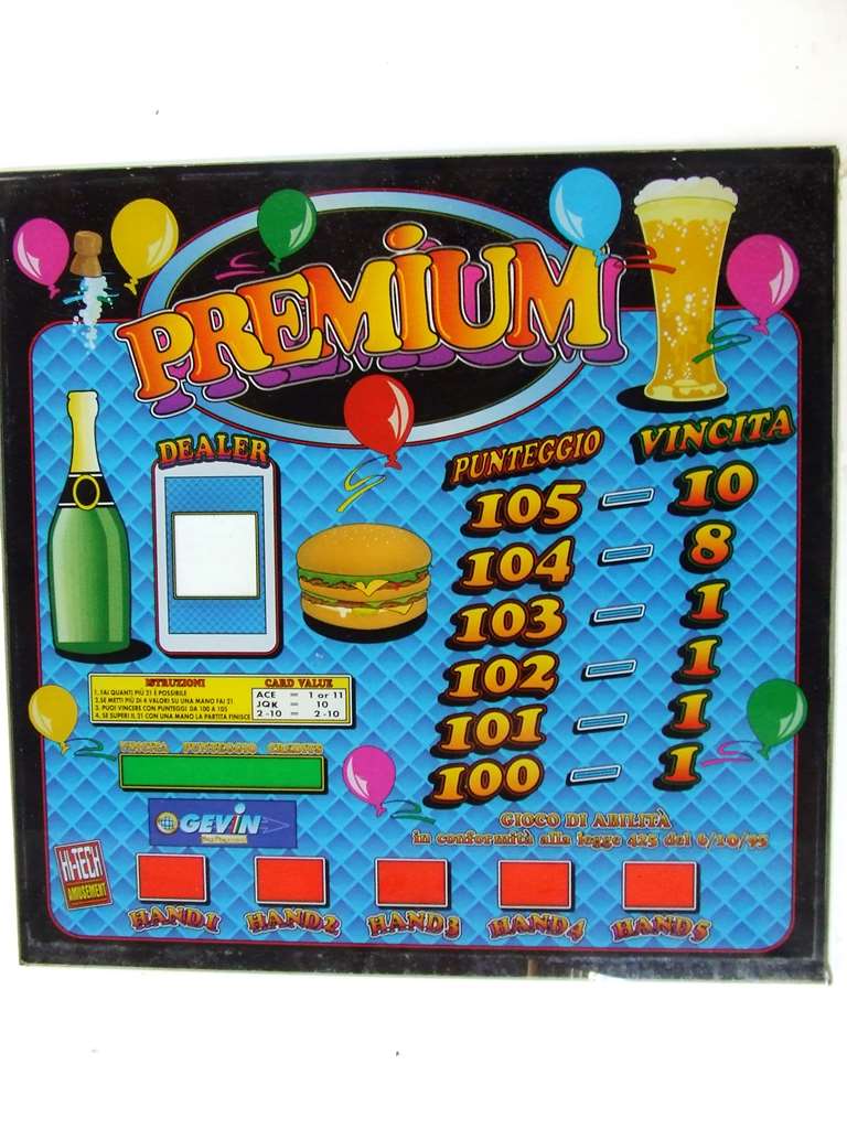 VETRO PER SLOT MACHINE ORIGINALE PREMIUM ANNI 80