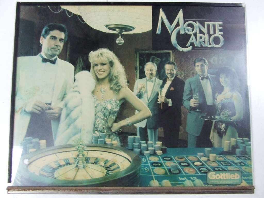 GOTTLIEB MONTECARLO VETRO E FOTO SLOT VINTAGE GOTTLIEB MONTECARLO VETRO E FOTO SLOT VINTAGE
