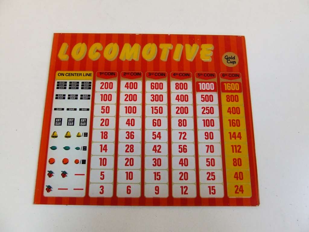 LOCOMOTIVE VETRO DELLA GOLD CUP SLOT MACHINE ARANCIO LOCOMOTIVE VETRO DELLA GOLD CUP SLOT MACHINE ARANCIO