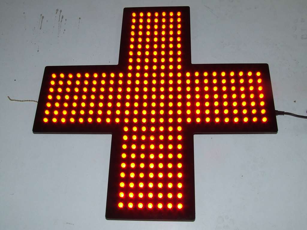CROCE A LED ROSSI PER PARAFARMACIA FARMACIA CROCE A LED ROSSI PER PARAFARMACIA FARMACIA