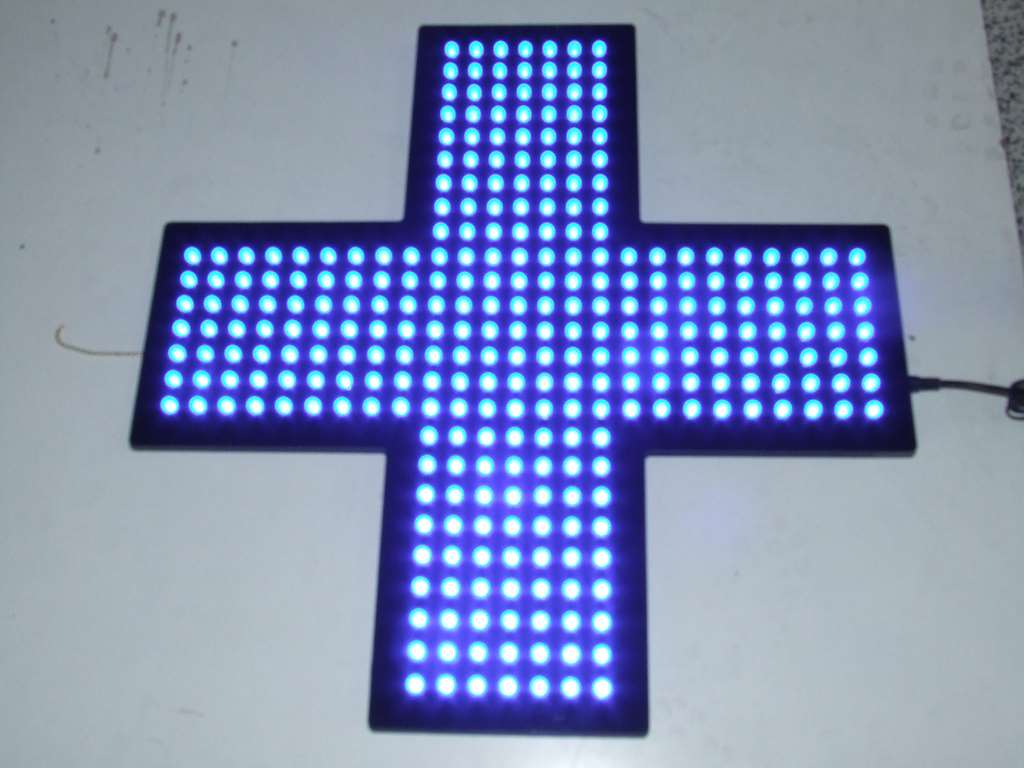 CROCE A LED BLU PER PARAFARMACIA FARMACIA CROCE A LED BLU PER PARAFARMACIA FARMACIA