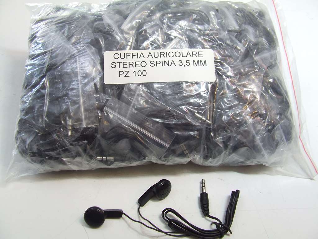 AURICOLARE MINI CUFFIA STEREO SPINA 3,5 MM 100 PEZZI