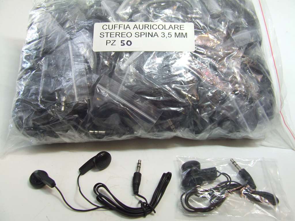 AURICOLARE MINI CUFFIA STEREO SPINA 3,5 MM 50 PEZZI AURICOLARE MINI CUFFIA STEREO SPINA 3,5 MM 50 PEZZI