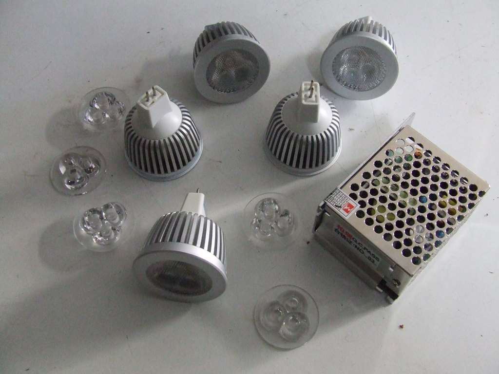 FARETTO 3 LED 6 W BIANCO FREDDO DICROICO 12V 5 PCS