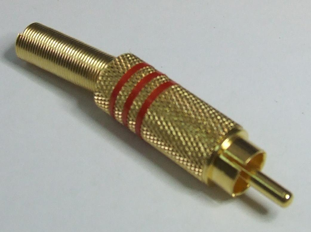 RCA PLUG RED GOLDEN RINGS