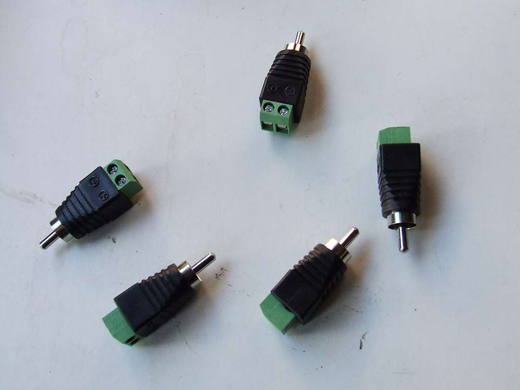 ADATTATORE RCA MASCHIO MORSETTIERA 2 FILI KIT 5 PZ ADATTATORE RCA MASCHIO MORSETTIERA 2 FILI KIT 5 PZ
